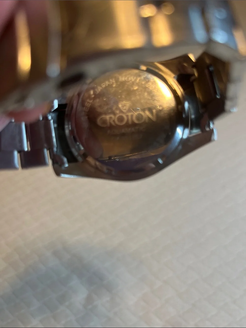 Croton Aquamatic Men's Stainless Steel Watch with Red Dial
